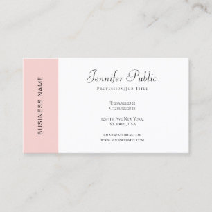 Blush Pink White Modern Simple Template Elegant Business Card