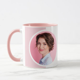 Blush Pink White Photo MUA Elegant Coffee Mug