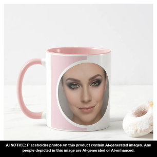 Blush Pink White Photo MUA Elegant Coffee Mug