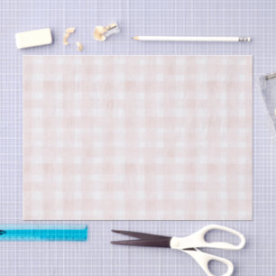 Blush Pink White Plaid Stripes Birthday Tissue Paper