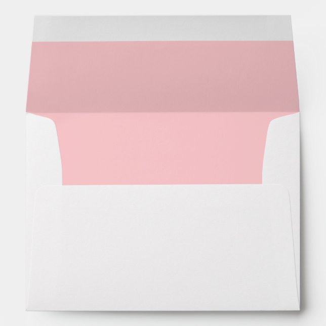 Blush Pink White Return Address Envelope (Back (Bottom))