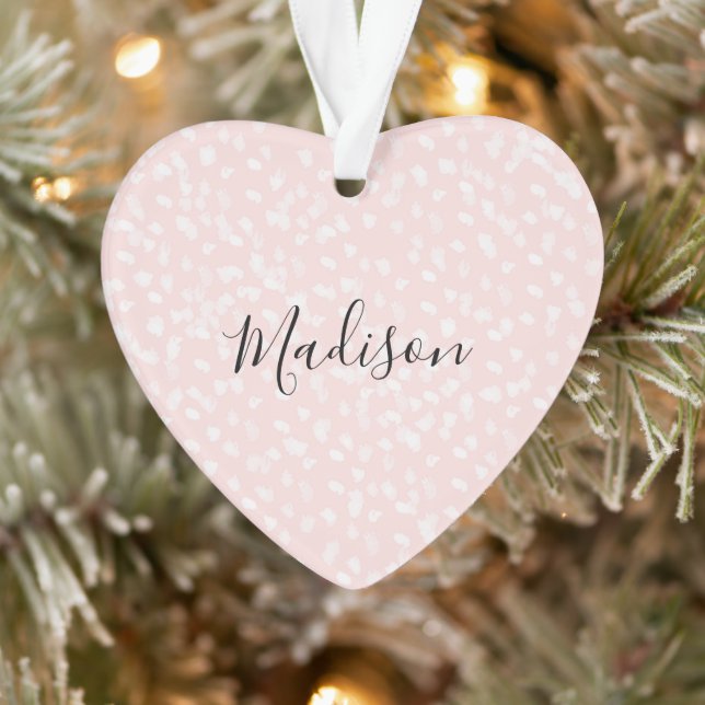 Blush Pink White Spots Ornament (Tree)