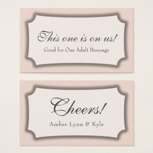 Blush Pink & White w/ Elegant Script Drink Tickets
