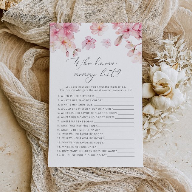 Blush pink Who knows mummy best baby shower game (Creator Uploaded)