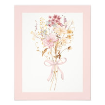 Blush Pink Wildflower Bouquet with Bow | Feminine 