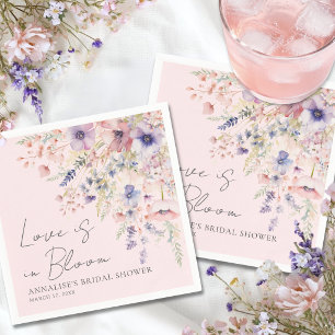 Blush Pink Wildflower Floral Bridal Shower Napkin