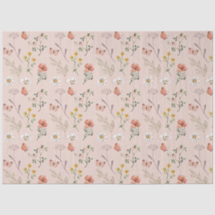 Blush Pink Wildflower Tissue Paper