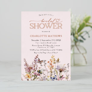Blush Pink Wildflower Watercolor Bridal Shower