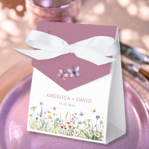 Blush Pink Wildflower Wedding Favour Box