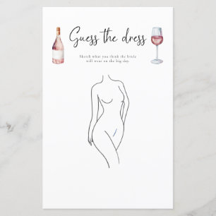 Blush Pink Wine Guess The Dress Bridal Shower Game