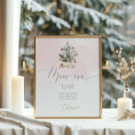 Blush pink Winter Christmas tree mum-osa bar Poster<br><div class="desc">Blush pink Winter Christmas tree mum-osa bar poster.
Matching items available.</div>