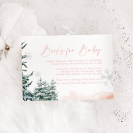 Blush Pink Winter Wonderland Books for Baby Card