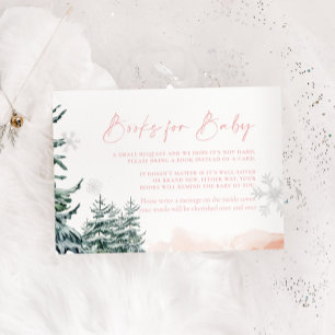 Blush Pink Winter Wonderland Books for Baby Card