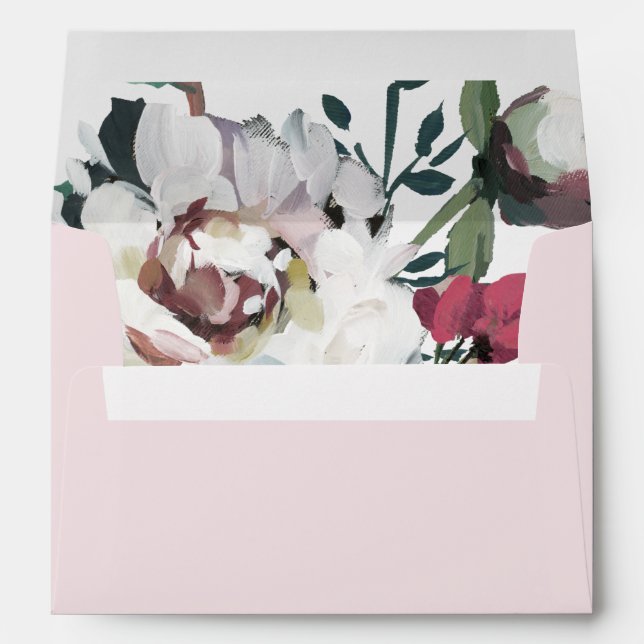 Blush Pink with Floral Graduation Party Envelope (Back (Bottom))