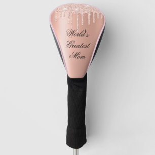 Blush Pink With Glitter Drips-World's Greatest Mum Golf Head Cover
