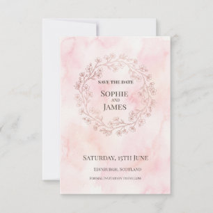 Blush Pink Wreath Wedding Save The Date