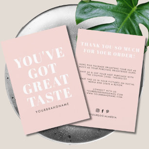 Blush pink you've got great taste thank you card