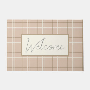 Blush Plaid Tartan Doormat