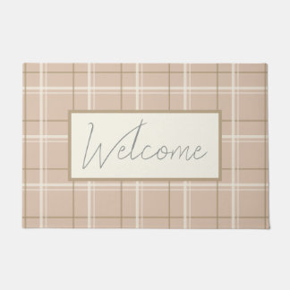 Blush Plaid Tartan Doormat