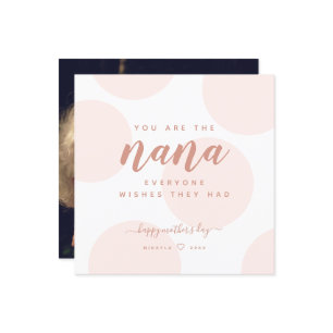 Blush Polka Dot Mother's Day For Nana Photo Card