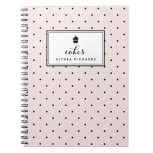Blush Polka Dots   Baking Recipe Notebook