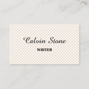 Blush polka dots on white business card