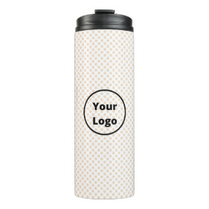 Blush polka dots on white pattern thermal tumbler