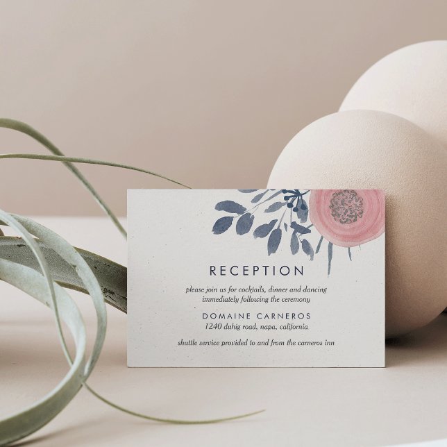 Blush Poppies Wedding Reception Enclosure Card (Creator Uploaded)