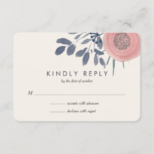 Blush Poppies Wedding RSVP Response