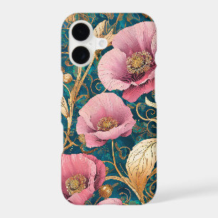 Blush Poppy Scroll - Art Nouveau Floral