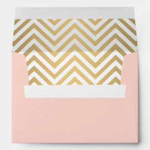 Blush Preppy Chevron Stripe Modern Nautical Anchor Envelopes