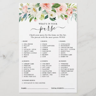 Blush Pretty Pink Botanical bridal shower game