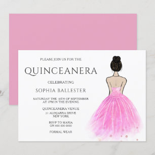 Blush Princess Dress Girl Quinceanera Party Invitation