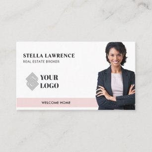 BLUSH Professional Real Estate Agent Photo Collage Business Card