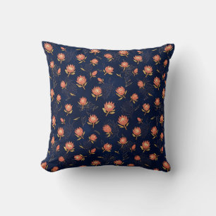 Blush Protea Anime Floral Print Pillow