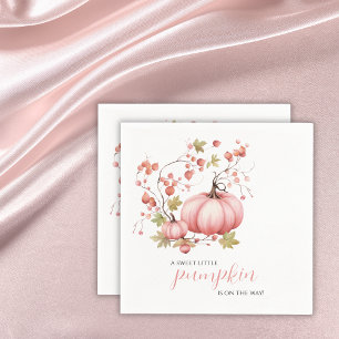 Blush Pumpkin Autumn Berry Baby Shower Napkin