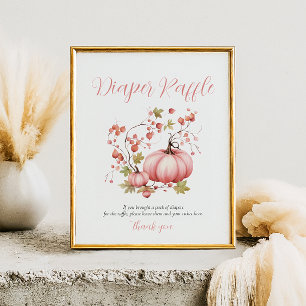 Blush Pumpkin Autumn Berry  Diaper Raffle poster