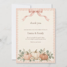 Blush Pumpkin Shower Thank You