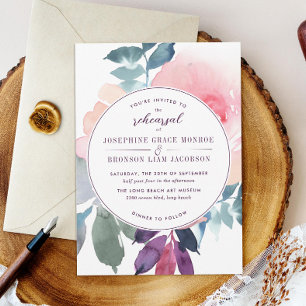 Blush Purple Turquoise Wedding Rehearsal Dinner