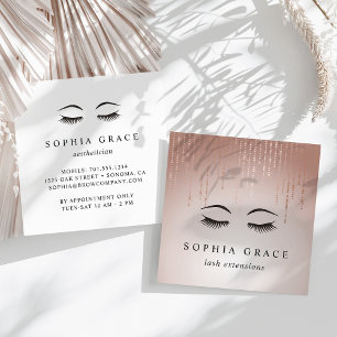 Blush Rain Lashes Square Business Card