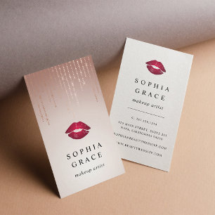 Blush Rain Makeup Artist Lips Business Card