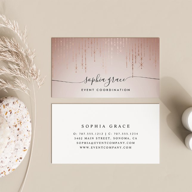 Blush Rain Signature Calligraphy Script Business Card (Creator Uploaded)