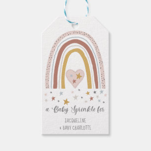 Blush Rainbow Modern Baby Girl Sprinkle Shower Gift Tags