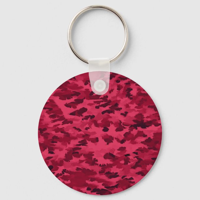 Blush Red Camouflage Pattern Key Ring (Front)