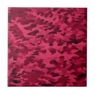 Blush Red Camouflage Pattern Tile