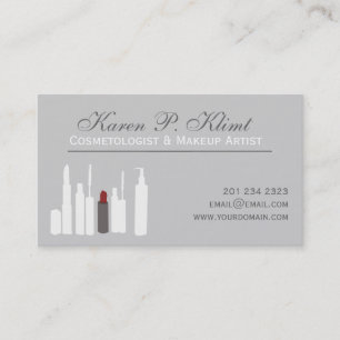 Blush, Red Lipstick, Cosmetics MakeUP Artist Appointment Card