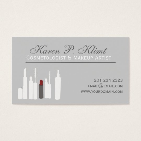 Blush Red Lipstick Cosmetics MakeUP Artist Business Card