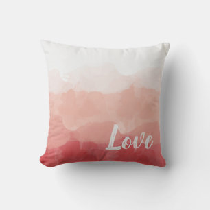 Blush Red Love Watercolor Cushion