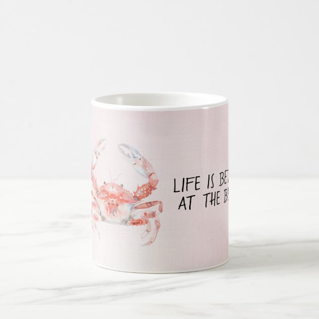 Blush Red Ocean Crab Coffee Mug (Center)