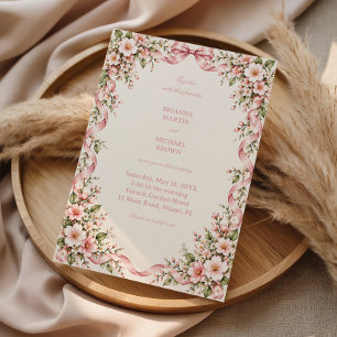 Blush Ribbon Garden Floral Romance Invitation